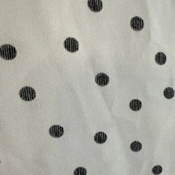 Pleione Sleeveless Top Size M White and Black Polka Dot Cami Shell - Picture 8 of 9
